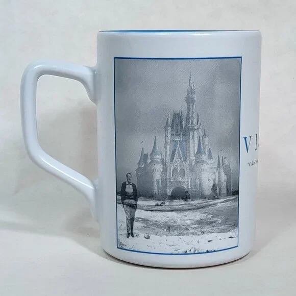 Walt Disney Footsteps Mug Cinderella Castle Photo Vision Quote Disney Parks